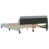 Bed Frame "Dover" Light Grey 152x203 cm Velvet 373291