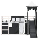 Bunk Bed without Mattress with Slide White and Black 90x200 cm 3284191