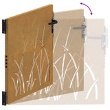 Garden Gate 85x100 cm Corten Steel Grass Design 153221