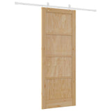 Sliding Door Brown 83 x 211 cm Solid Pine Wood 3333590
