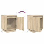 ZNTS Bedside Cabinets with LED Lights 2 pcs Sonoma Oak 38x34x50 cm 861270