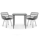 Garden Dining Set Black 3157852