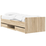 Bed Frame with Storage Sonoma Oak 80 x 200 cm Engineered Wood 3429510