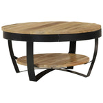 ZNTS Coffee Table Solid Rough Mango Wood 65x32 cm 244675