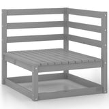 11 Piece Garden Lounge Set Grey Solid Pinewood 3075936