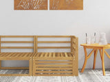 Outdoor Corner Sofa Solid Acacia Wood White 63 x 63 x 73 cm 901503
