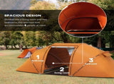 4-6 Man Camping Tent with Living Area and 2 Bedrooms, Hiking Sun Shelter, UV Protection Tunnel Tent, T3398P348679