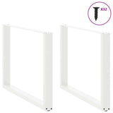 Dining Table Legs U-Shaped 2 pcs White 100x cm Steel 4013197