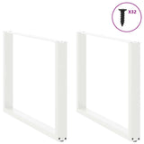 ZNTS Coffee Table Legs U-Shaped 2 pcs White 100x cm Steel 4013197