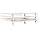 Bed Frame without Mattress White 200x200 cm Solid Wood Pine 3305835