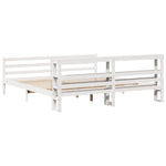 Bed Frame without Mattress White 200x200 cm Solid Wood Pine 3305835