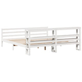 Bed Frame without Mattress White 200x200 cm Solid Wood Pine 3305835