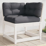 Garden Sofa White Solid pine wood, Polyester Standard Modular 844685