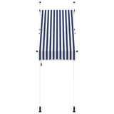 Manual Retractable Awning 100 cm Blue and White Stripes 145829