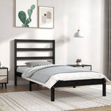 Bed Frame without Mattress Black 100x200 cm Solid Wood Pine 3104927