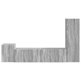 TV Cabinet Set Wall-mounted 4 pcs Grey Sonoma Engineered Wood 3409003