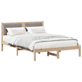 Bed Frame with Upholstered Headboard Taupe 120 x 190 cm 878277