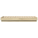 Bed Frame without Mattress Sonoma Oak 75x190 cm Small Single Engineered Wood 839639