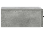 Wall-Mounted Bedside Cabinet with Drawer 2 pcs Concrete Grey 898942