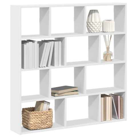 ZNTS Wall Cube Shelf 12 Compartments White Engineered Wood 860004