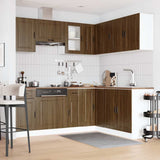 11 Piece Kitchen Cabinet Set Porto Brown Oak Engineered Wood 3314968