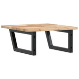 Basin Shelf Wall Mounted Steel and Solid Wood Acacia 3302763