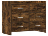 Sideboard Smoked Oak 75 x 33 x 80 cm Engineered Wood 8011103