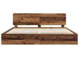 Bed Frame with Headboard Old Wood 200 x 200 cm Solid Pine Wood 3412450