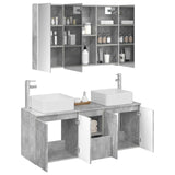 Bathroom Cabinet Set 4 pcs Concrete Grey Engineered Wood 3406386