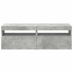TV Cabinets with LED Lights 2 pcs Concrete Grey 60x35x40 cm 804418