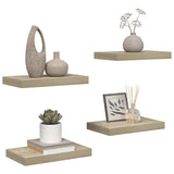 Floating Wall Shelves 4 pcs Oak 40x23.5x3.8 cm MDF 323870