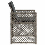 Garden Chairs with Cushions 4 pcs Grey Poly Rattan 364951
