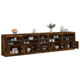 Sideboard with LED Lights Smoked Oak 283x37x67 cm 3209027