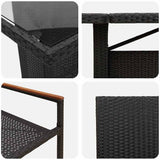 Garden Dining Set 11 pcs Black Poly Rattan 3365417
