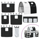 Kids' Loft Bed with Tunnel without Mattress White&Black 90x190cm 3207003