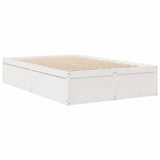 Bed Frame without Mattress White 135x190 cm Double Solid Wood Pine 3282385