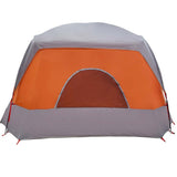 Family Tent Cabin 6-Person Grey and Orange Waterproof 4009557