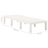 Sunlounger White Plastic 195 x 65 x 32 cm Adjustable Backrest 315826