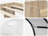 Bed Frame with Tunnel with Shelf 3 pcs Sonoma Oak and White 3423641