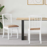 Dining Chairs 2 pcs White 50 x 52.5 x 91 cm Solid Rubber Wood 42020454