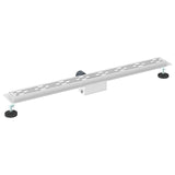 Shower Drain with Line Design Silver 100 cm Stainless Steel 304 42015960