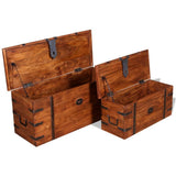 Two Piece Storage Chest Set Solid Wood 244050