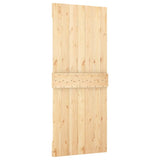 Sliding Door with Hardware Set 85x210 cm Solid Wood Pine 3203005