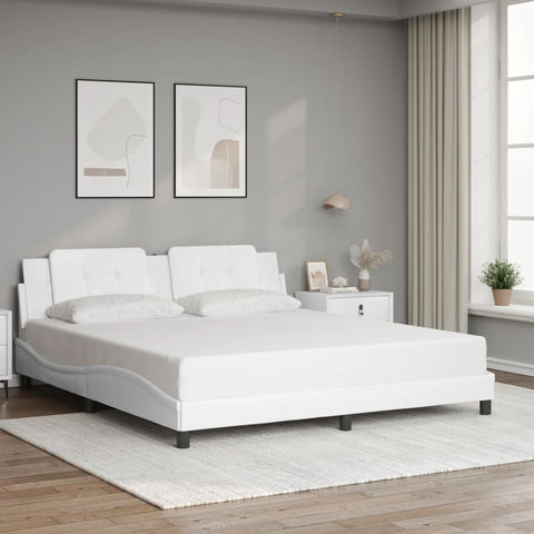 Bed Frame without Mattress "Zadar" White 180x200 cm Super King Faux Leather 3208199