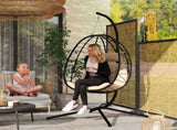 Hanging Egg Chair Outdoor Indoor Garden Swing Chair with Folding Basket, Thickened Cushion, Garden T3398P327931