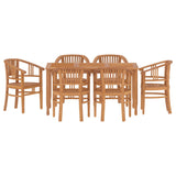 ZNTS 7 Piece Garden Dining Set Solid Wood Teak 3155768