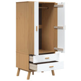 Wardrobe OLDEN White and Brown 76.5x53x172 cm Solid Wood Pine 358596
