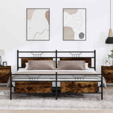 Metal Bed Frame without Mattress Smoked Oak 200x200 cm 3325096