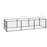 Dog Kennel Black 3 m Steel 3082093