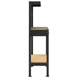 Workbench Black 81 x 41 x 145 cm Engineered Wood and Metal 42020129